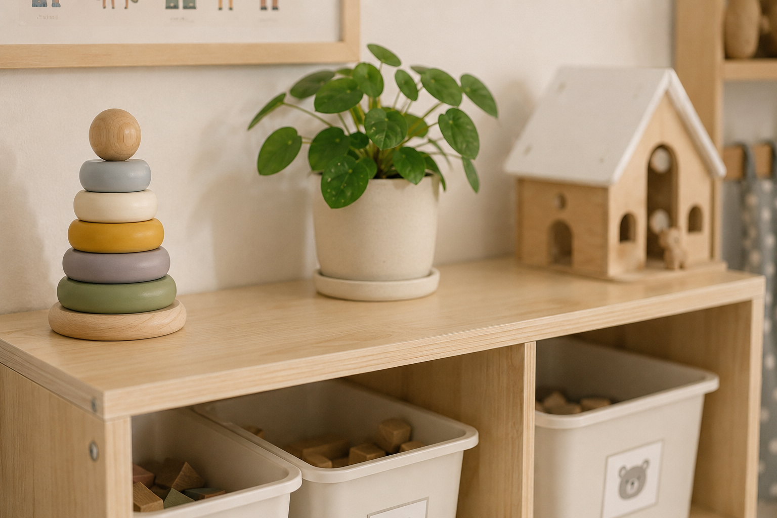 Interior de una escuela infantil Nest! con luz natural y mobiliario de madera